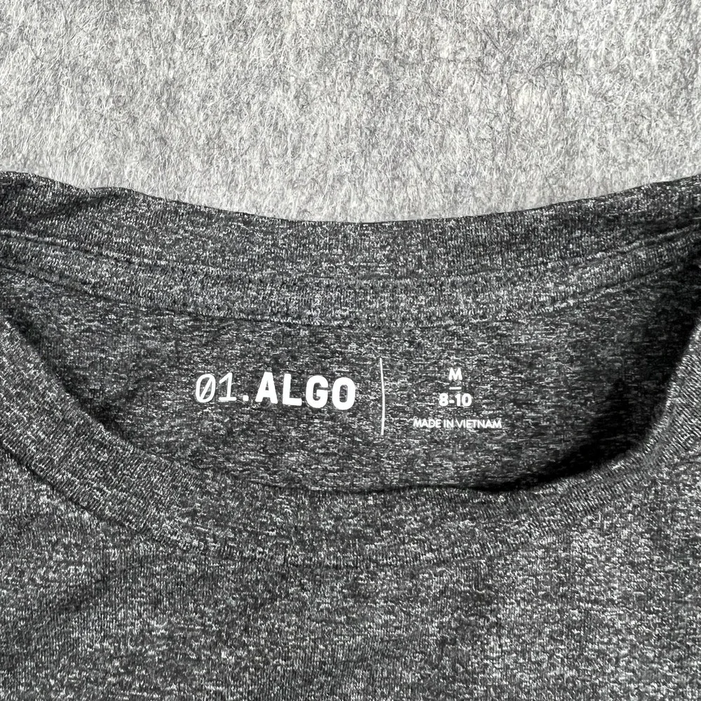01.‎ ALGO Shirt Boys 8-10 Gray Short Sleeve Crewneck Stretch Athletic Youth